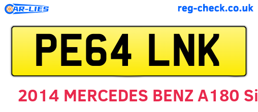 PE64LNK are the vehicle registration plates.