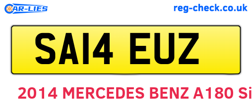 SA14EUZ are the vehicle registration plates.
