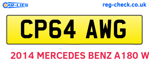 CP64AWG are the vehicle registration plates.