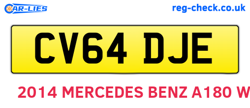 CV64DJE are the vehicle registration plates.