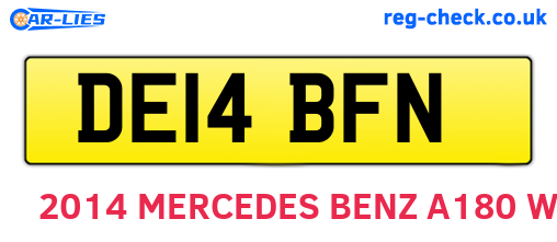 DE14BFN are the vehicle registration plates.