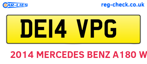 DE14VPG are the vehicle registration plates.
