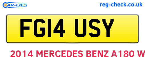 FG14USY are the vehicle registration plates.
