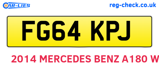 FG64KPJ are the vehicle registration plates.