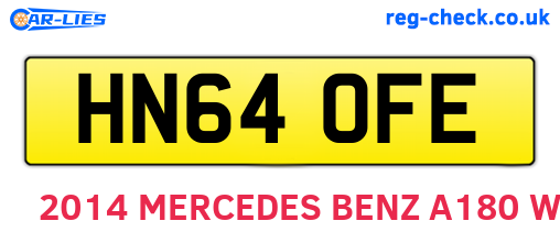 HN64OFE are the vehicle registration plates.