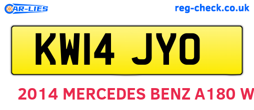 KW14JYO are the vehicle registration plates.