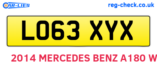LO63XYX are the vehicle registration plates.