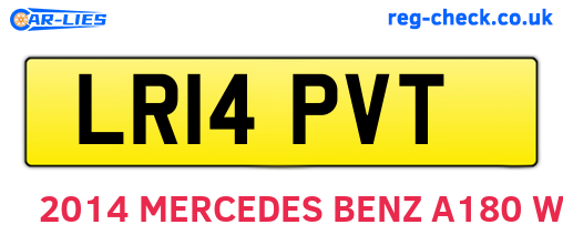 LR14PVT are the vehicle registration plates.