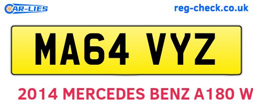 MA64VYZ are the vehicle registration plates.