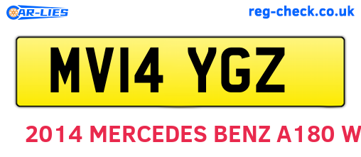 MV14YGZ are the vehicle registration plates.