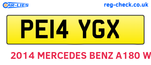 PE14YGX are the vehicle registration plates.