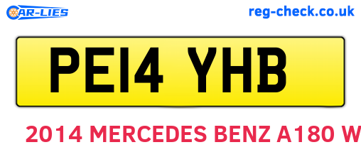 PE14YHB are the vehicle registration plates.