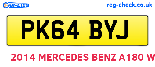 PK64BYJ are the vehicle registration plates.