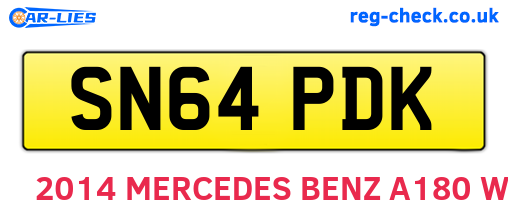 SN64PDK are the vehicle registration plates.