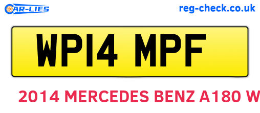 WP14MPF are the vehicle registration plates.