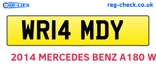 WR14MDY are the vehicle registration plates.