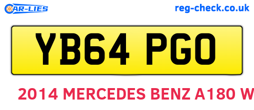 YB64PGO are the vehicle registration plates.