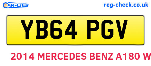 YB64PGV are the vehicle registration plates.