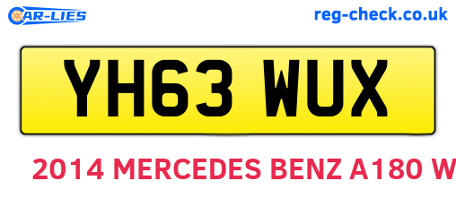YH63WUX are the vehicle registration plates.