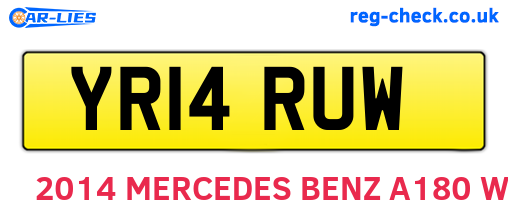 YR14RUW are the vehicle registration plates.