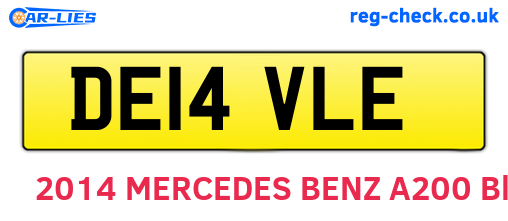 DE14VLE are the vehicle registration plates.