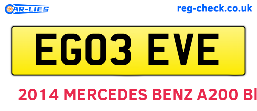 EG03EVE are the vehicle registration plates.