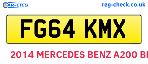FG64KMX are the vehicle registration plates.