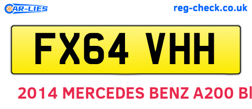FX64VHH are the vehicle registration plates.