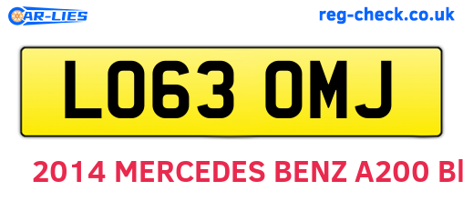 LO63OMJ are the vehicle registration plates.