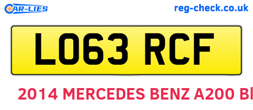 LO63RCF are the vehicle registration plates.