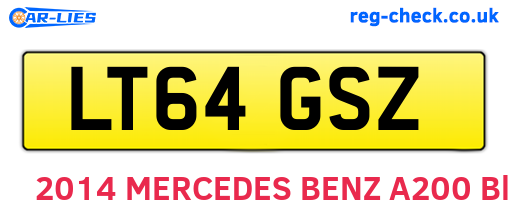 LT64GSZ are the vehicle registration plates.