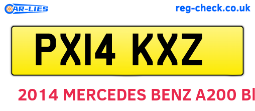 PX14KXZ are the vehicle registration plates.