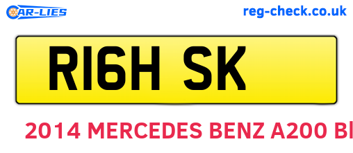 R16HSK are the vehicle registration plates.