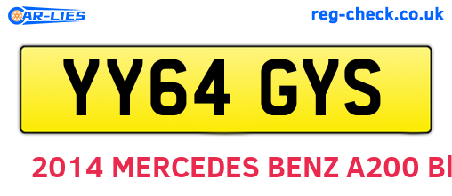 YY64GYS are the vehicle registration plates.