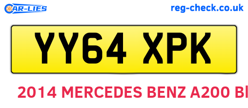 YY64XPK are the vehicle registration plates.