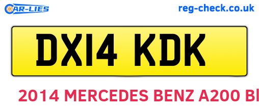 DX14KDK are the vehicle registration plates.