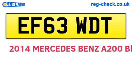 EF63WDT are the vehicle registration plates.