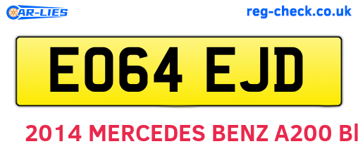 EO64EJD are the vehicle registration plates.