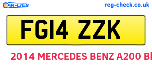 FG14ZZK are the vehicle registration plates.