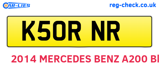 K50RNR are the vehicle registration plates.