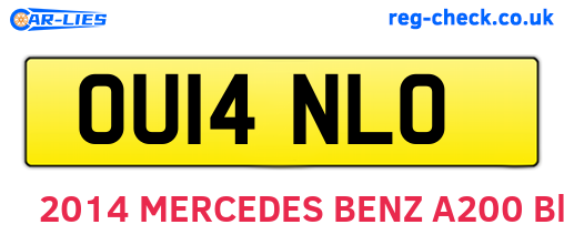OU14NLO are the vehicle registration plates.