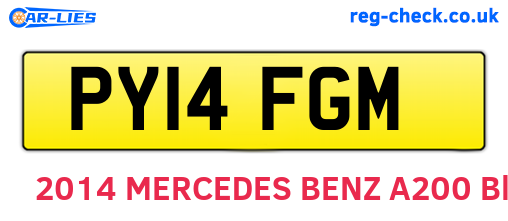 PY14FGM are the vehicle registration plates.