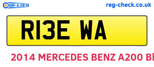 R13EWA are the vehicle registration plates.