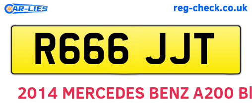R666JJT are the vehicle registration plates.