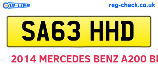 SA63HHD are the vehicle registration plates.