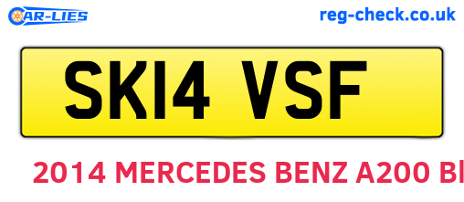 SK14VSF are the vehicle registration plates.