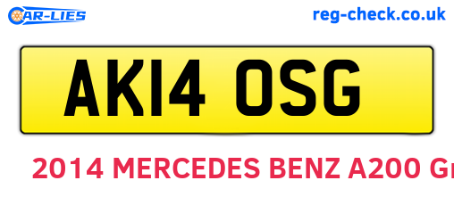 AK14OSG are the vehicle registration plates.