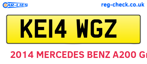 KE14WGZ are the vehicle registration plates.