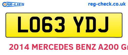 LO63YDJ are the vehicle registration plates.
