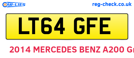 LT64GFE are the vehicle registration plates.